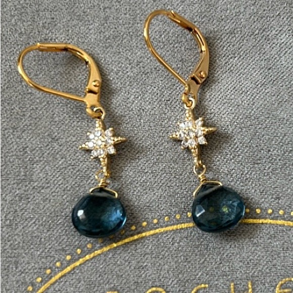 *PRICE CUT* Rachael Reinhardt Quartz CZ London Star Dangle Earrings - Picture 2 of 6